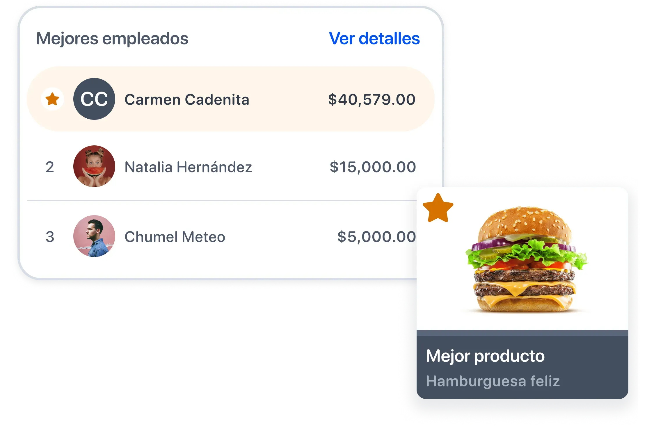 View of the Yimi app showing employee recognition