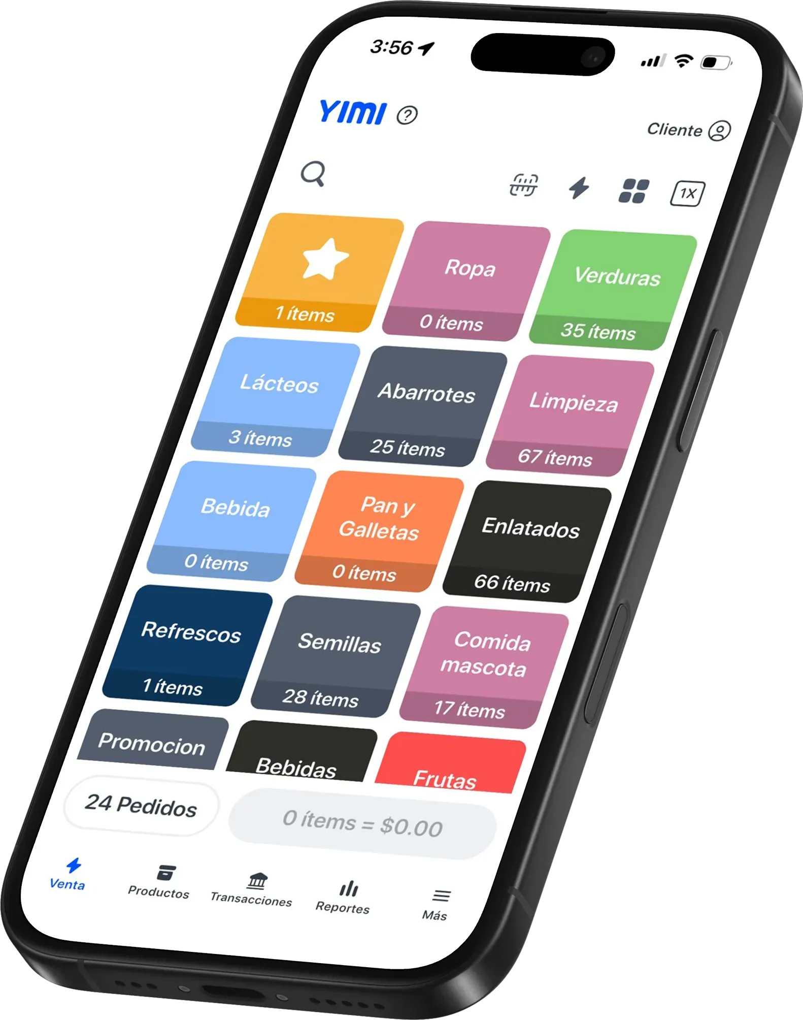 Devices with the Yimi App open, showing the Yimi sales view