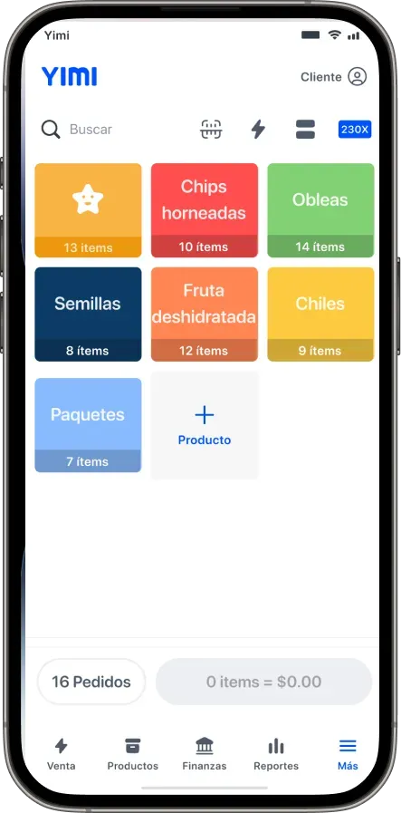 View of the Yimi app showing a distributor's point of sale