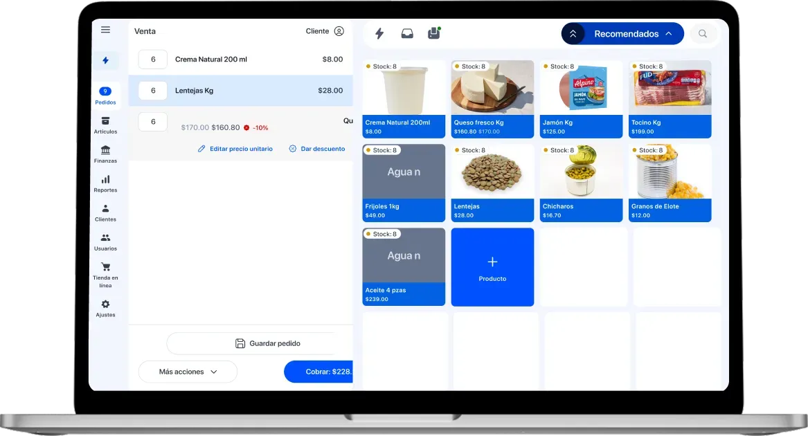 View of the Yimi app showing a grocery store's point of sale