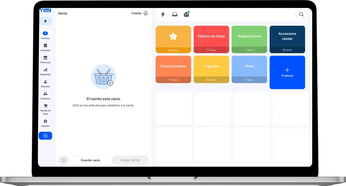 View of the Yimi app showing a general store's point of sale