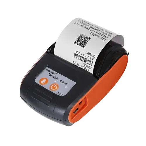 Portable thermal printer printing a kitchen order