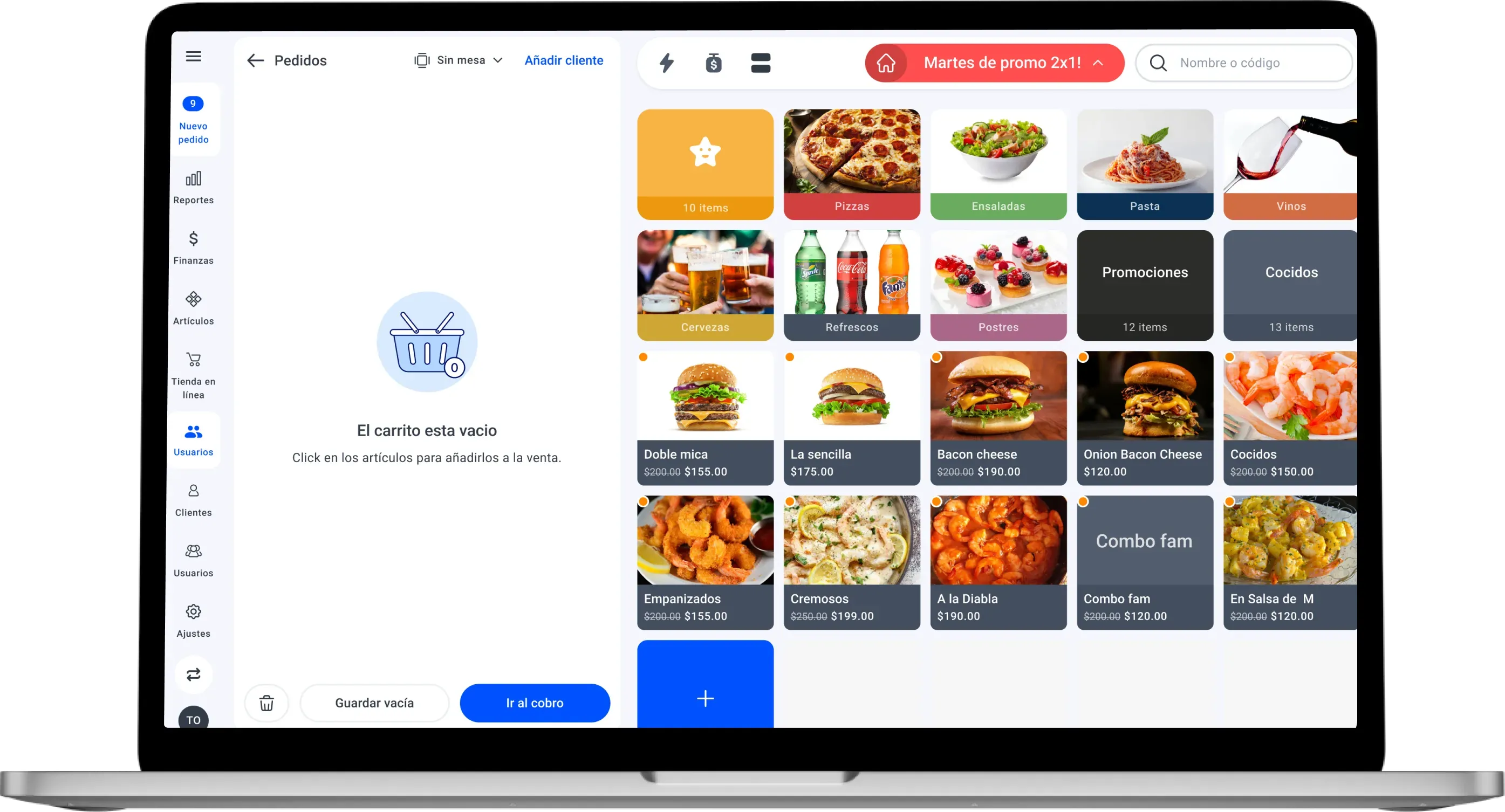 View of the Yimi desktop app showing the point of sale