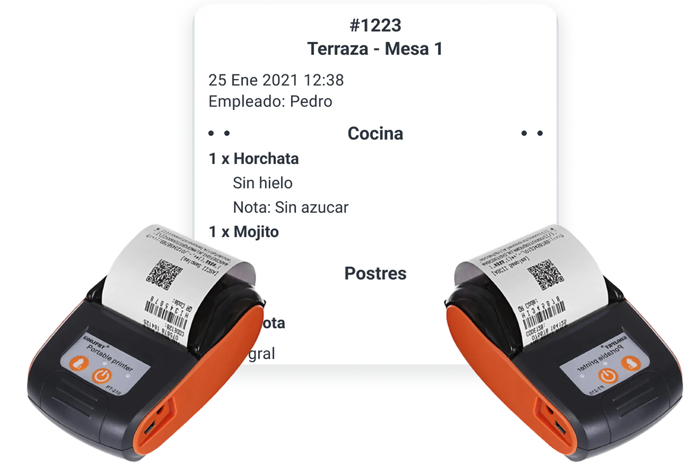 View of the Yimi app showing printer configuration