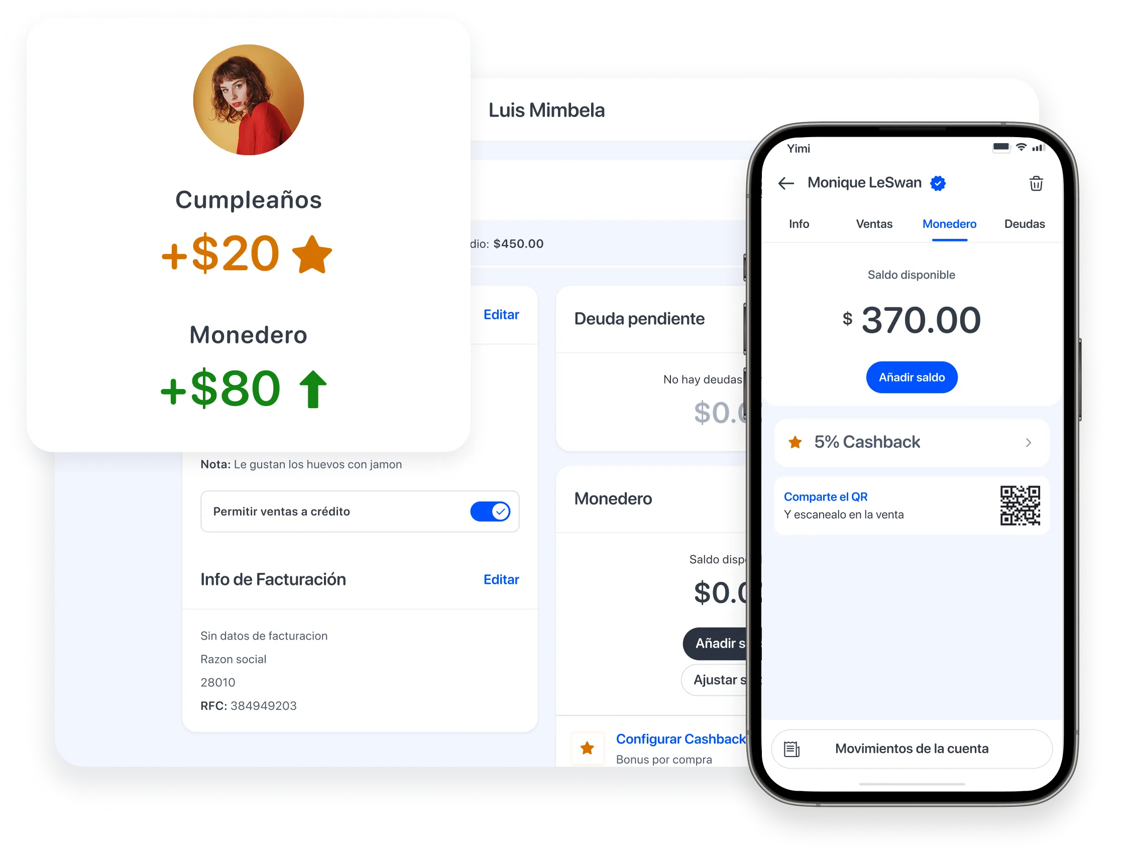 View of the Yimi app showing the per-order reward