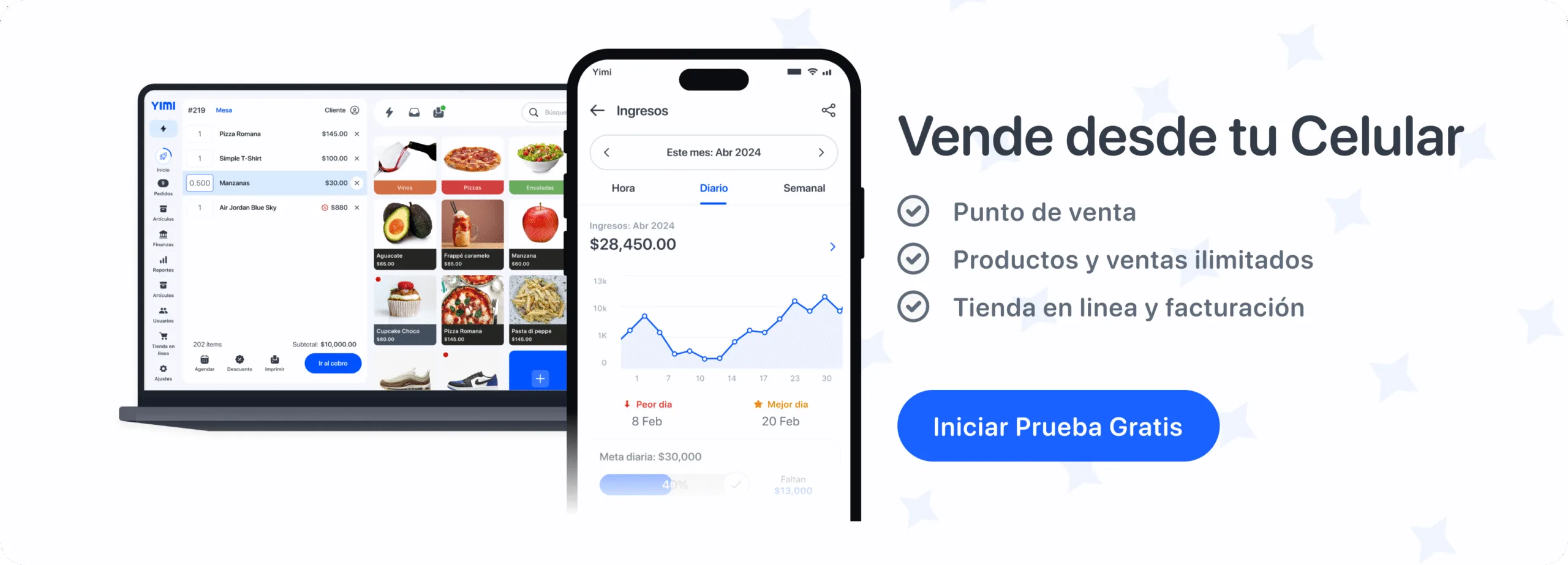 Vende desde tu celular con Yimi — Iniciar prueba gratis